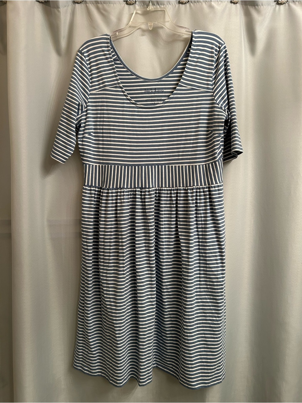 Love Hannah Striped Scoop Neck Dress - Navy & White